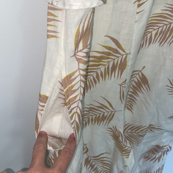 Billabong x Sincerely Jules Leaf Twist Flirt Cotton Linen Flax Jumpsuit - Picture 10 of 16